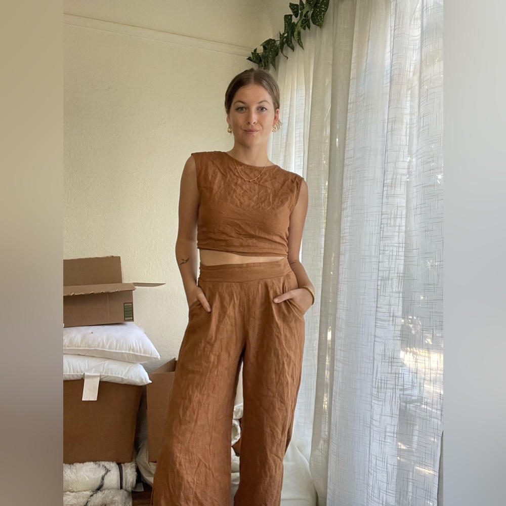 Whimsy + Row Brown Linen Set